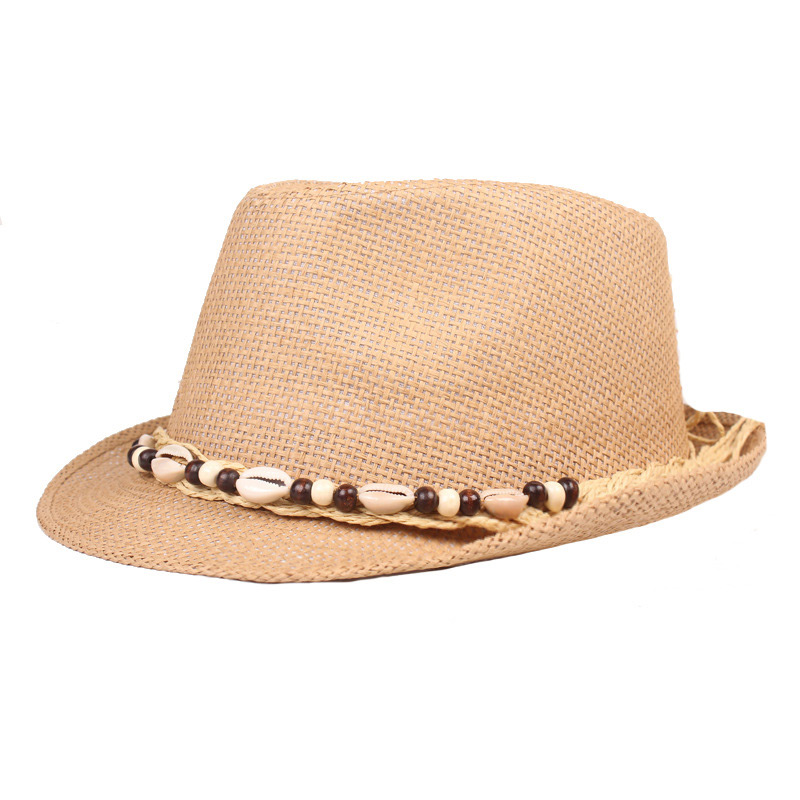 Mens Shell Beach Sun Straw Trilby Hat alkalmazása