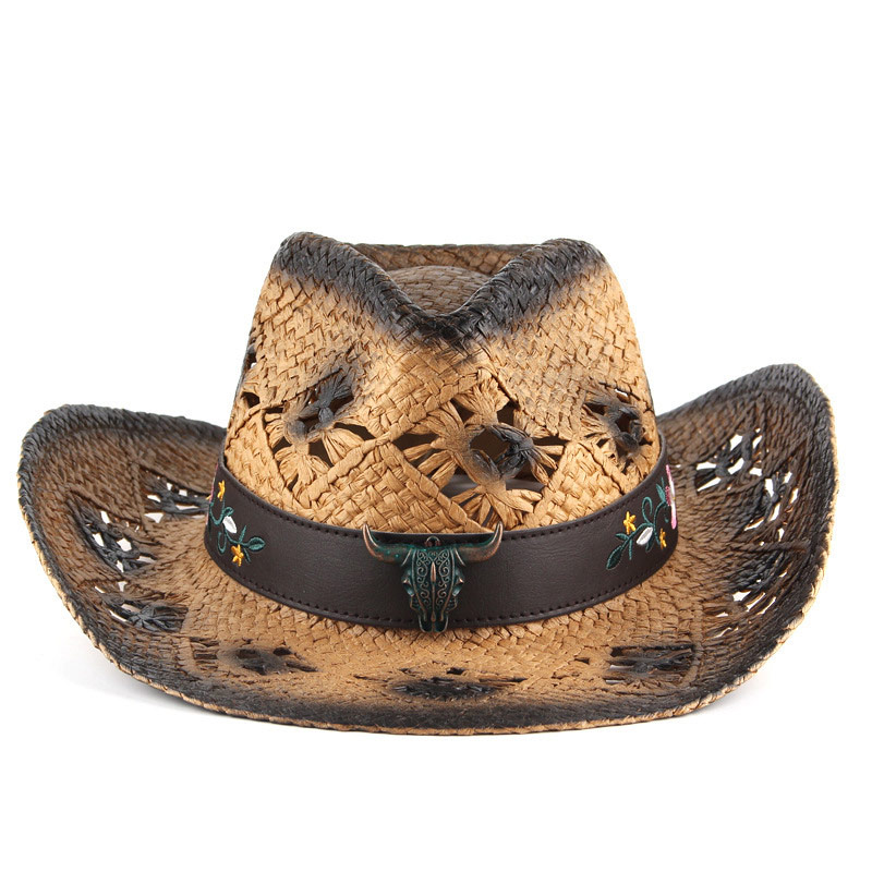 Retro férfi Cowboy szalmakalapok