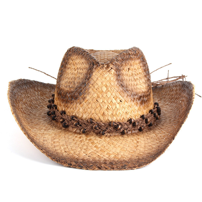 Spary Paint Raffia Straw Cowboy Kalapok