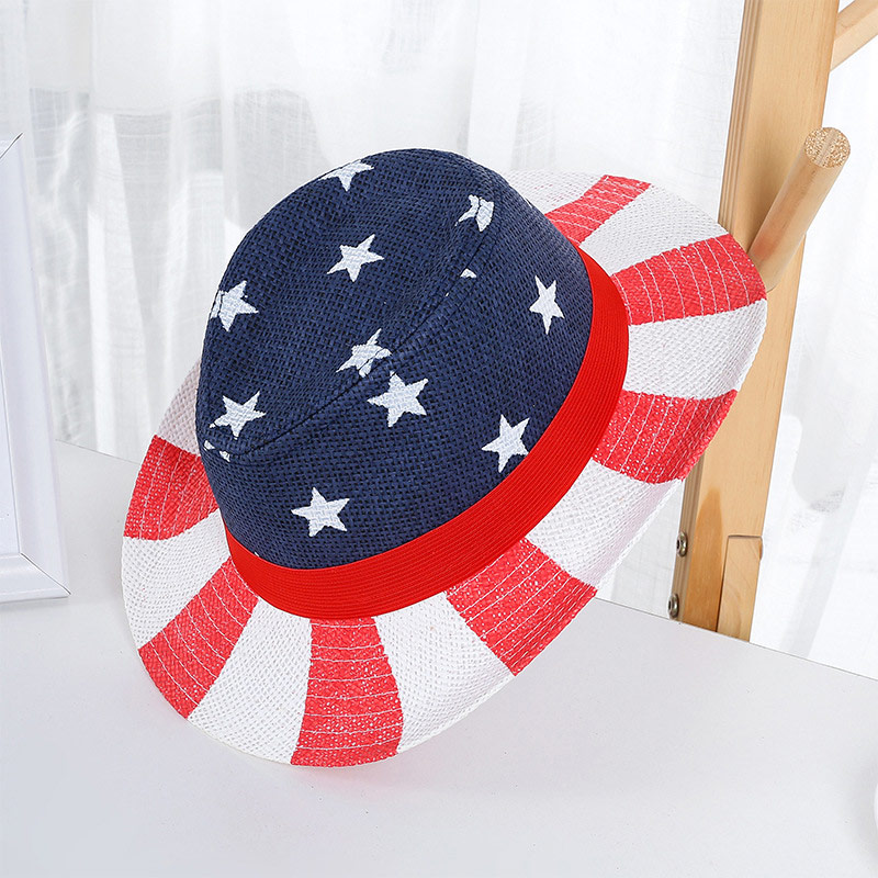 US Flag Western Cowboy szalmakalap